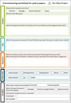 Commissioning worksheet for policy papers cover