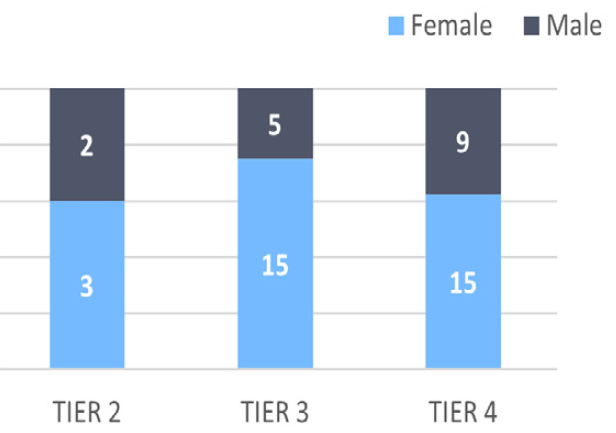 Table 2: Gender balanced leadership